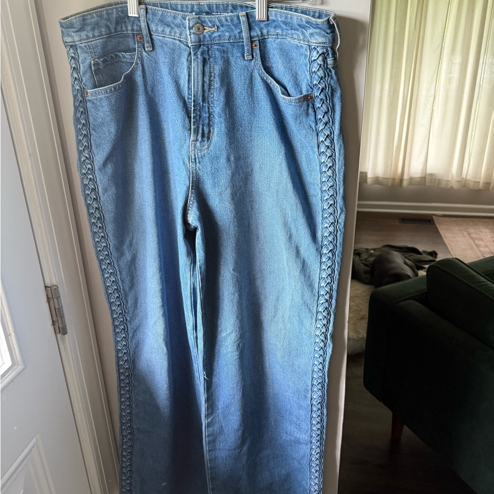 Old Navy Blue Flare Wide Leg Jeans